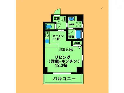 シャトレ(ワンルーム/4階)の間取り写真