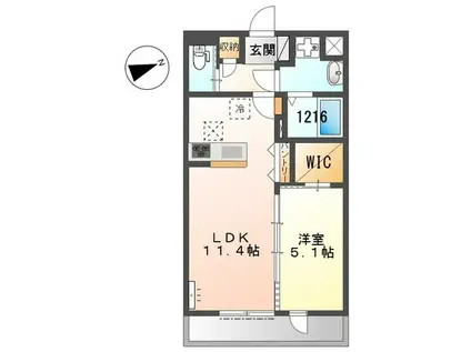 神戸市西区丸塚1丁目アパート(1LDK/2階)の間取り写真