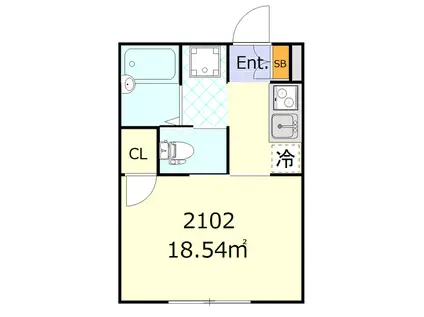 フリージア西小山(1K/1階)の間取り写真
