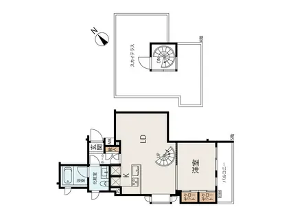 BIT代々木公園RAVENNA(1LDK/5階)の間取り写真