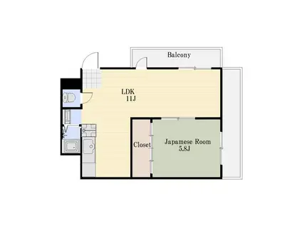 第2七耀マンション(1LDK/5階)の間取り写真