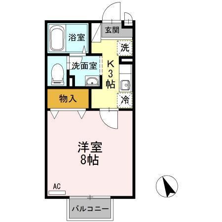 コンフォートR(1K/1階)の間取り写真