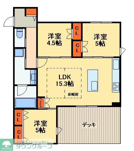 プランドール南流山(3LDK/1階)の間取り写真