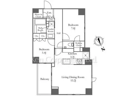 オープンレジデンシア南青山(2LDK/8階)の間取り写真