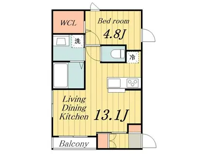 HAPPINESS ノア(1LDK/1階)の間取り写真
