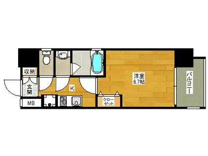 サンレムート・江坂ウエスト(1K/9階)の間取り写真