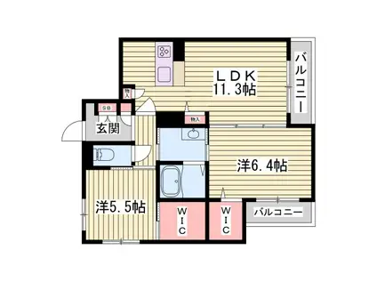 シャーメゾン・グラ(2LDK/2階)の間取り写真