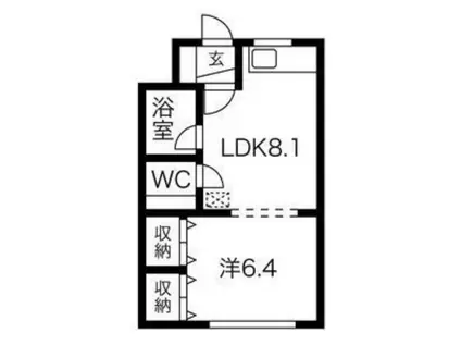 マンション常盤(1LDK/3階)の間取り写真
