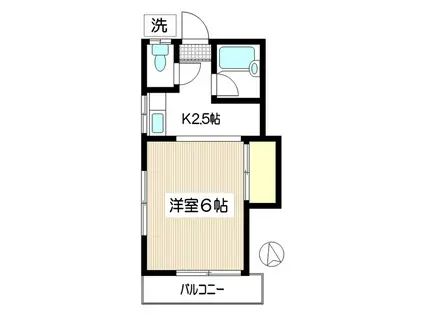 シャルマンキサ(1K/1階)の間取り写真