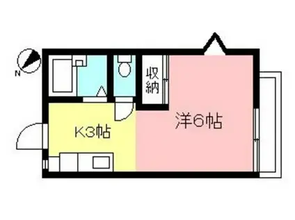 サンハイム稲城(1K/1階)の間取り写真