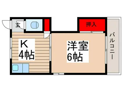 BELL FLORA(1K/2階)の間取り写真
