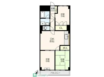 ファミール(3DK/3階)の間取り写真