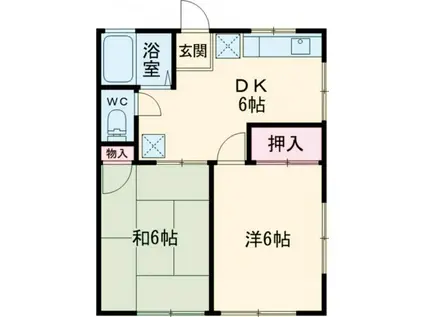 ゆさえハイツ(2DK/1階)の間取り写真