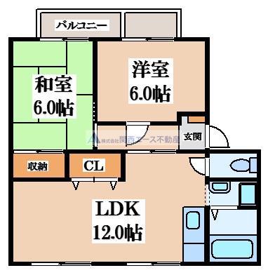 灰塚パークサイドビレッジ(2LDK/1階)の間取り写真