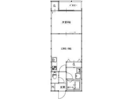 EIJU粉浜駅前(1LDK/1階)の間取り写真