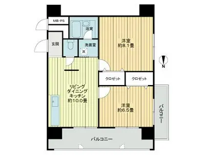 朝日プラザ扇町(2LDK/3階)の間取り写真