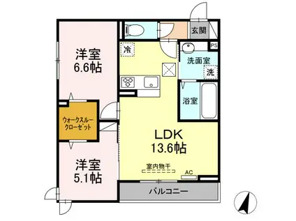 ラッキーサークルヒヨシ(2LDK/1階)の間取り写真