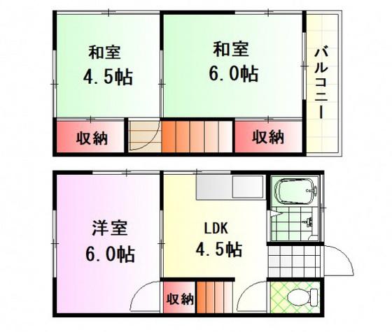 松岡アパート(3DK/1階)の間取り写真