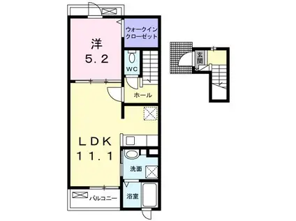 グランシャリオ(1LDK/2階)の間取り写真
