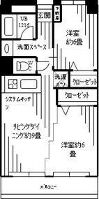 ピアチェーレ江南(2LDK/3階)の間取り写真
