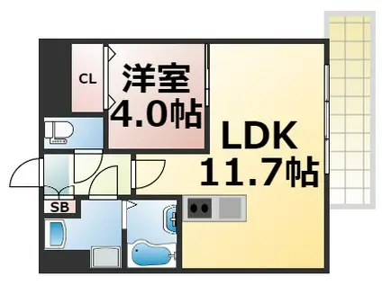 プランドール林寺(1LDK/3階)の間取り写真