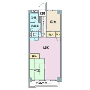 横井ビル(2LDK/4階)の間取り写真