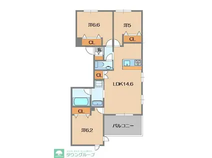 ヴィラ ルミエールII(3LDK/2階)の間取り写真
