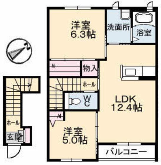 ドリームフォレストS(2LDK/2階)の間取り写真