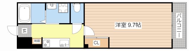 BELSOLE(1K/1階)の間取り写真