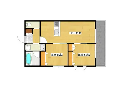 MANOIR YUKIGAYA(2LDK/2階)の間取り写真