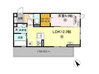 インフィニティ新八代(1LDK/2階)の間取り写真