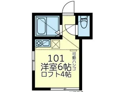 ユナイト鶴見ジョアン・ピント(ワンルーム/1階)の間取り写真