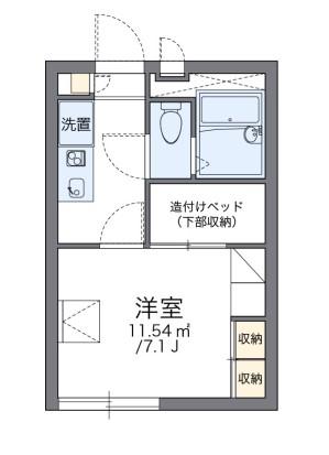 レオパレス 北夙川フラット(1K/2階)の間取り写真