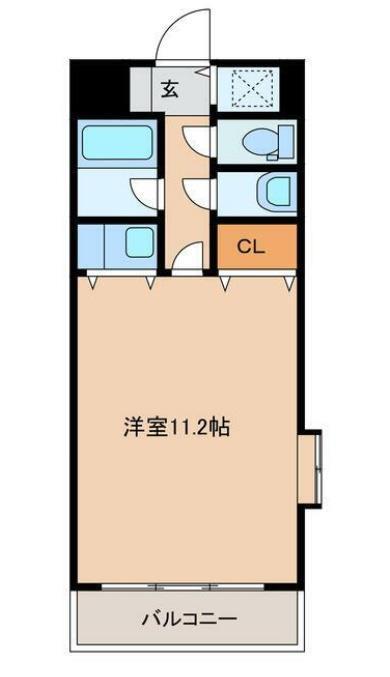 インペリアルKAKU(ワンルーム/8階)の間取り写真