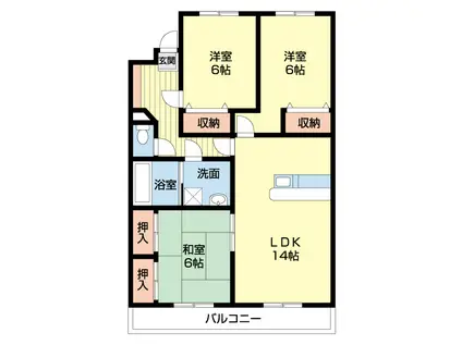 エクレールT&Y(3LDK/2階)の間取り写真