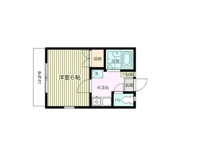 コーポつくし(1K/1階)の間取り写真