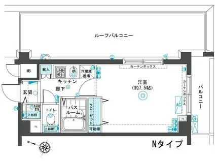 フェニックス目黒弐番館(1K/3階)の間取り写真