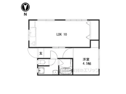 地下鉄烏丸線 鞍馬口駅 徒歩4分 2階建 築52年(1LDK/1階)の間取り写真