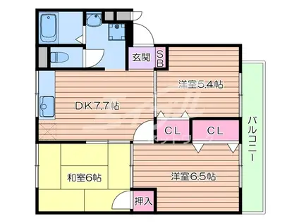 アルスシンコー(3DK/3階)の間取り写真