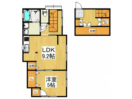 ボー・リバージュ北秋津(1LDK/2階)の間取り写真