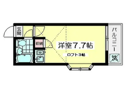 ベルエアー高井戸(ワンルーム/1階)の間取り写真