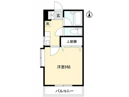 カーサ・トレビ(1K/3階)の間取り写真