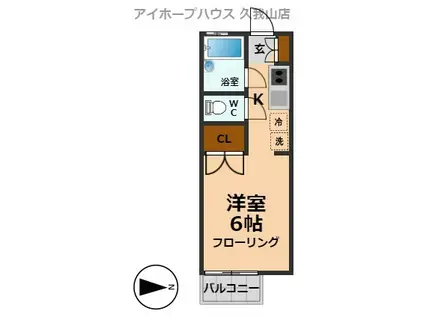 ローズハイツ(1K/2階)の間取り写真