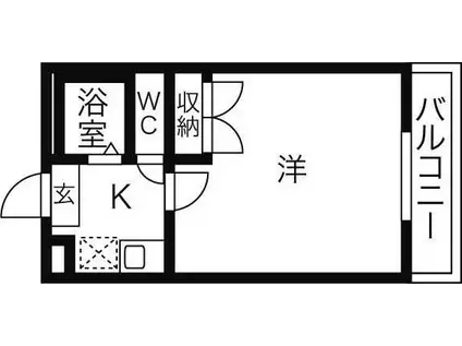 ロハシー(1K/3階)の間取り写真