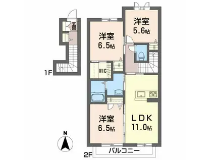 メゾン・ド・アンジュ A棟(3LDK/2階)の間取り写真