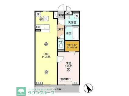 メゾンベール(1LDK/1階)の間取り写真