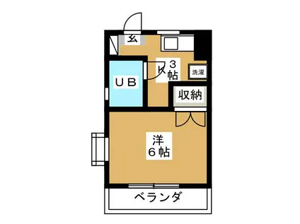 ベラパラッシオ田中(1K/3階)の間取り写真