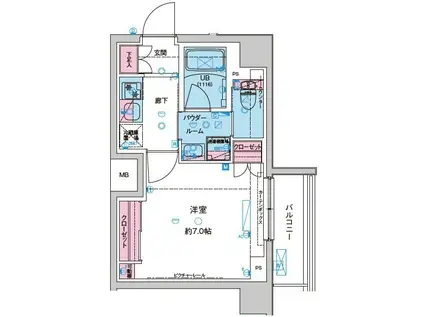 GENOVIA北池袋II(1K/3階)の間取り写真