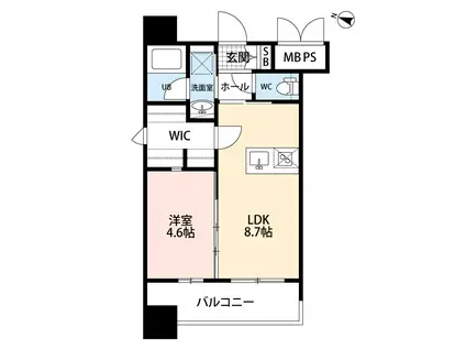 アルファシオミラーニ(1LDK/11階)の間取り写真