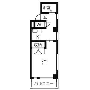 アーバンライフ牧の里(1K/3階)の間取り写真